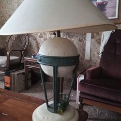 Vintage Metal Art Table Lamp 