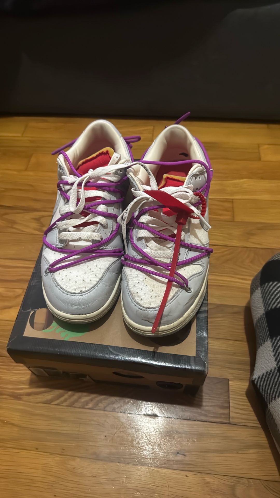 Nike Dunk Lows,Neutral- Grey Magenta (OFF WHITE)
