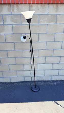 Tall Black Metal Floor Lamp – 2 Lights