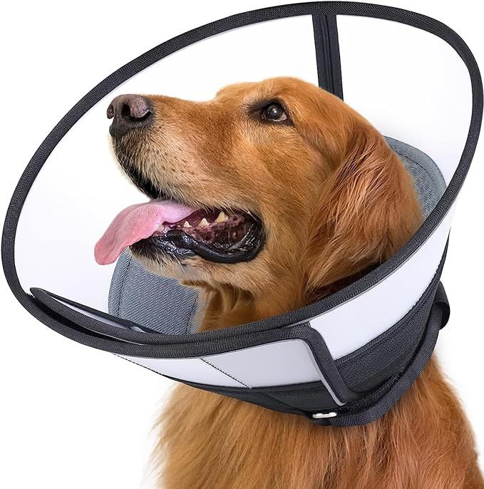 Dog Cone for Dogs After Surgery, Soft Dog Recovery Cone, Breathable Dog Cones for Large and Medium Small Dogs, Adjustable Dog Recovery Collar for Pets