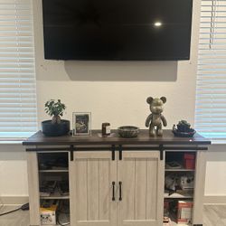 Grey Wooden TV Stand 54 Inch