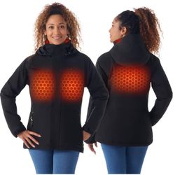 Swap On Heated Jacket for Women with Rechargeable Battery Pack, Water-Resistant Slim Heated Coat(Included USB-C Cable)