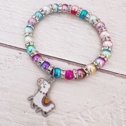 Rainbow Llama Charm Bracelet
