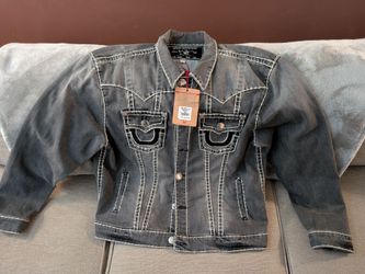 New True Religion Jimmy Super T Denim Jacket Remix Grey 3XL