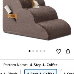 Romrol Dog Stairs Ramp for Beds Couches, Extra Wide Pet Steps with Durable Non-Slip Waterproof Fabric Cover, Pets Slope Stairs, 3-Tiers,Light Brown 