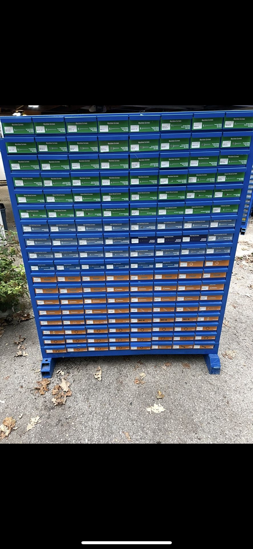 Double Sided Fastenal Containers Loaded With Hardware