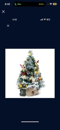 Brand New Joiedomi 24"/2FT Snow Flocked Prelit Tabletop Christmas Tree For Best Christmas Home Decorations (Battery Operated)