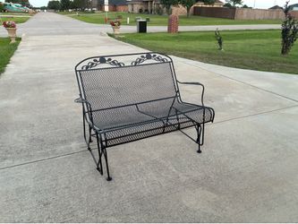 WROUGHT IRON SWIVEL BENCH..NEW…NEW