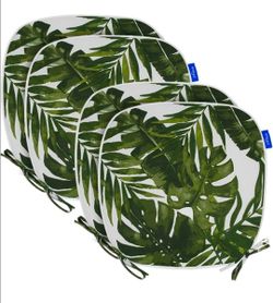 Tropical Leaf Chair Cushions Set of 4