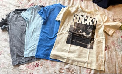 Used Boys Clothing Bundle - T-Shirts, Long-Sleeve Shirts, and Pajamas (Size 8/M and 10/12 L)