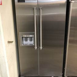 48” Viking 2014 Stainless Steel Side By Side Built In Refrigerator 