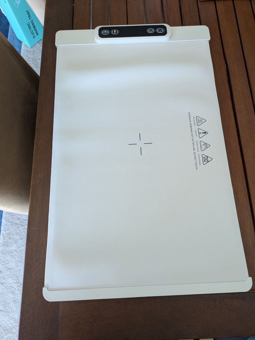 Food Warming Mat Silicone Heating Tray Electric White 5 Temp Settings 4 Hour Timer