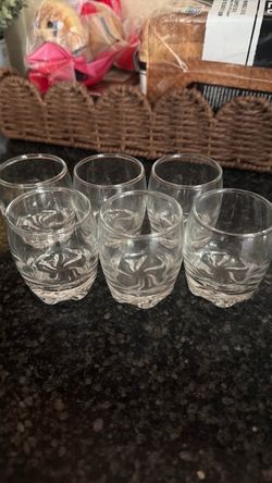 Set of 6 Clear Glass shot glasses