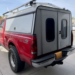 ARE Truck Cap Camper Shell Commercial Topper Utility Cap Ladder Rack For 2009 Ford F250 F350 Short Bed 6 3/4 Foot Bed 