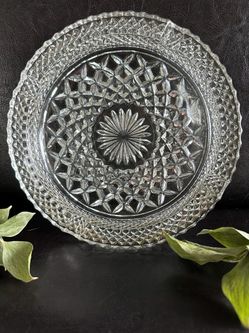 Vintage Anchor Hocking Wexford Crystal Ashtray Diamond Starburst Mid Century Glass dish bowl box decor storage container