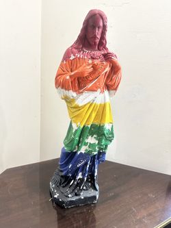 Gay Pride Jesus Statue