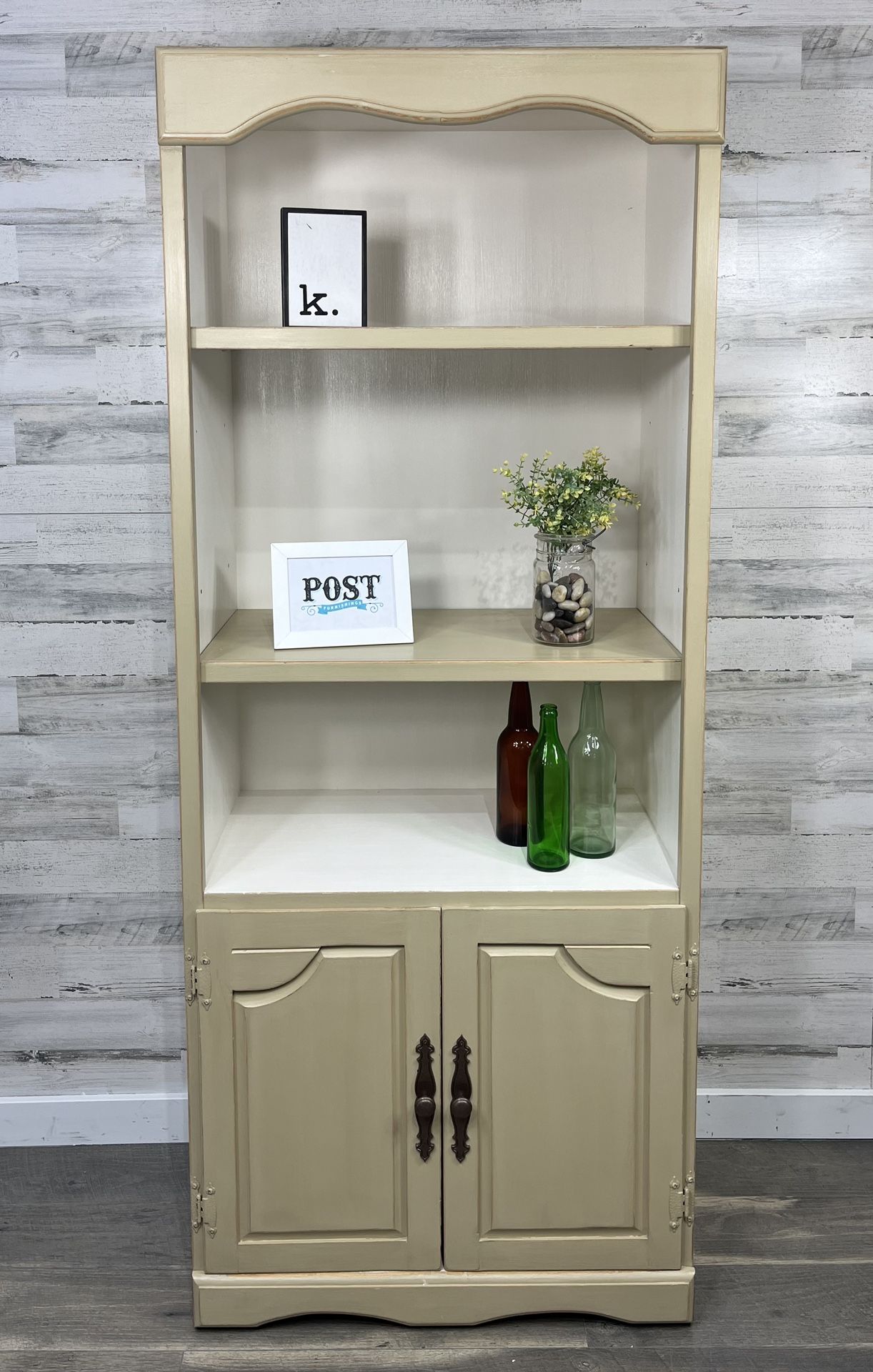 Tan Bookshelf Cabinet