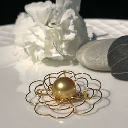 Deep Golden South Sea Pearl (Burma-Myeik Pearl)