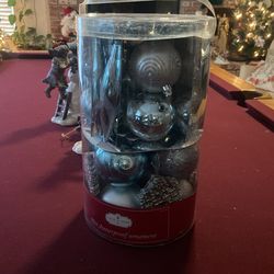 90 Count Shatter Proof Silver And Blue Ornaments