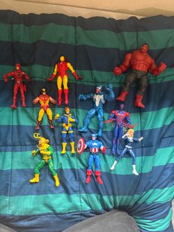 Marvel legends 6 inch collection haul lot accessories action figures toys Captain America iron man red hulk wolverine cyclops Loki daredevil venom spi