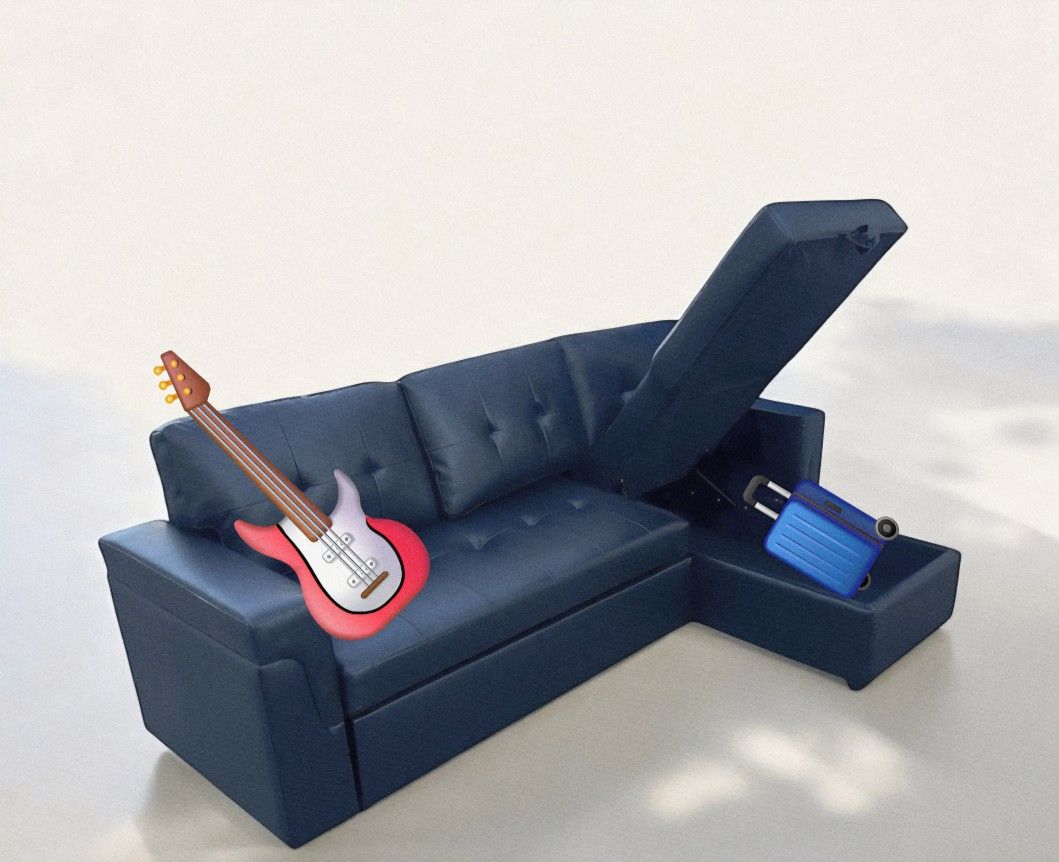 Black Faux Leather Sofa Bed