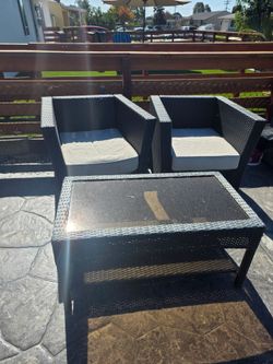 Outdoor Wicker Patio Set with Coffee Table