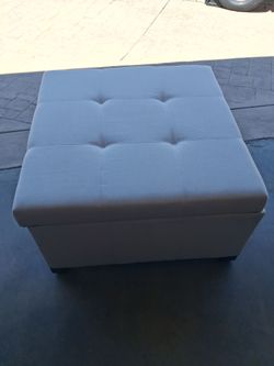 Ottomans, beige, and navy blue same size.