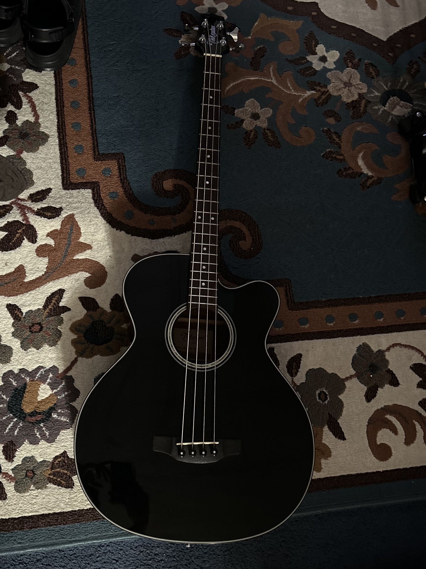 Black Takamine Acoustic Electric Bass