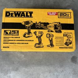 DEWALT 20V MAX 4-Tool Brushless Power Tool Combo Kit with Soft Case (2-Batteries and Charger Included)
