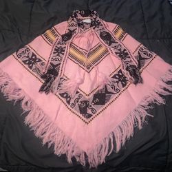 Native Andes Girls Tassle Poncho wool/cotton Made in Ecuador