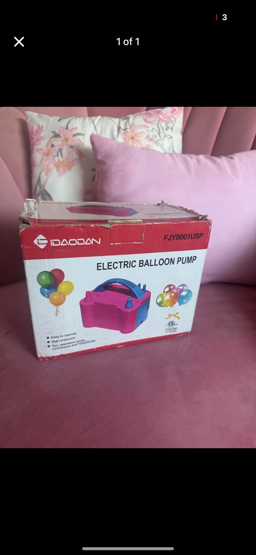 Electric balloon pump / inflador de globos