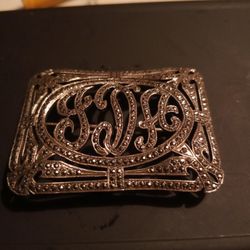 Ladies Brooch Vintage Very Old 30s 40s  Sterling Silver Marcus Sites Mint Condition