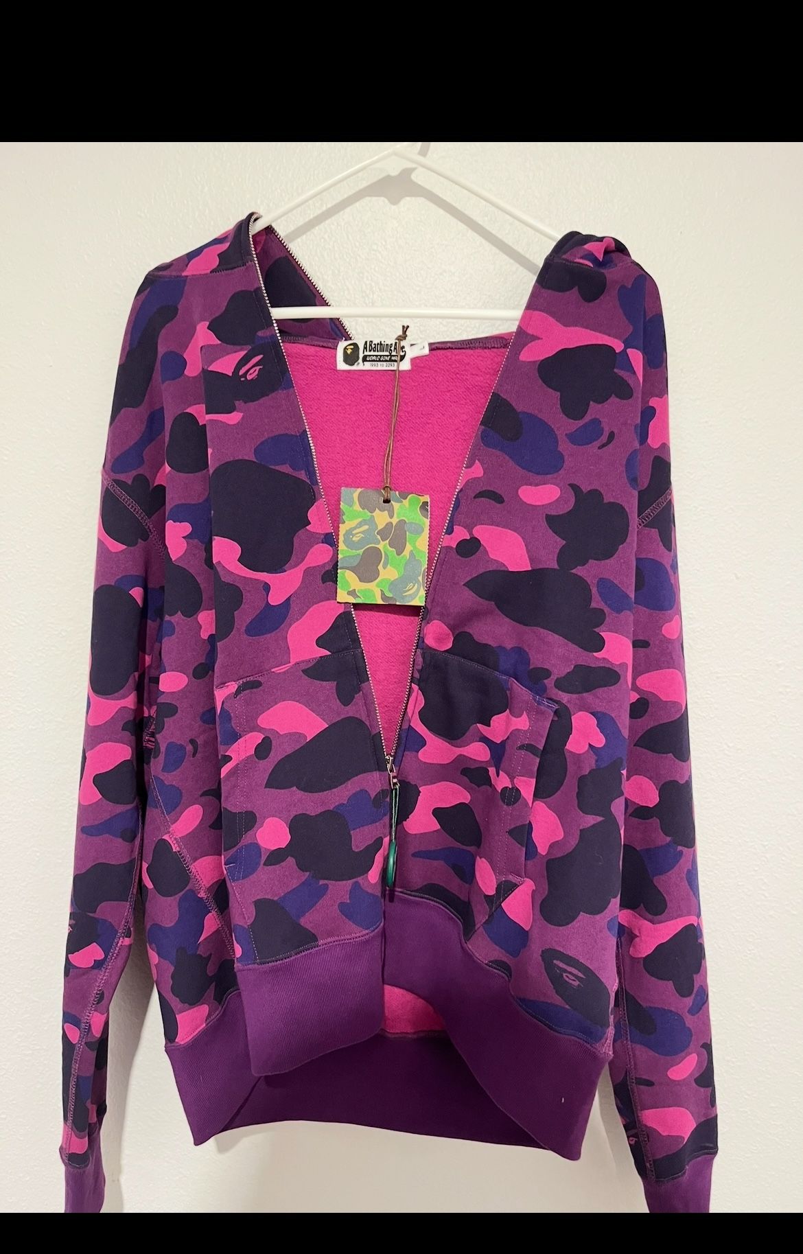 Purple Color Camo Bape Hoodie size Large