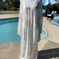 Cream Colored Lace Kimono