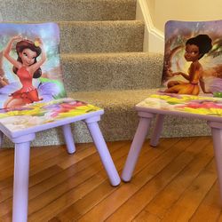 (2) Wood Toddler Chairs - Tinkerbell & Friends