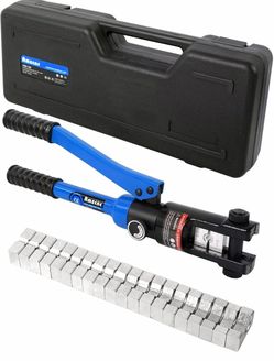 Pinza de Crimpado Hidráulica para Alambre, Terminal de Cable de Batería, Herramienta de Crimpado de Cable, Ajusta de 10 AWG a 4/0 AWG, Herramienta de