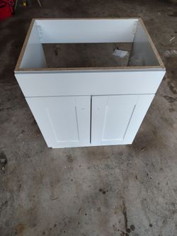 White bathroom cabinet