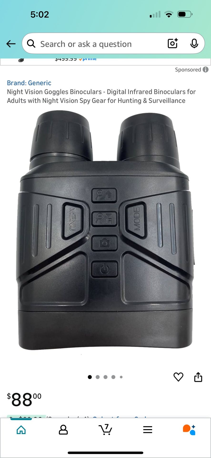 Night Vision Goggles Binoculars - Digital Infrared Binoculars for Adults with Night Vision Spy Gear for Hunting & Surveillance