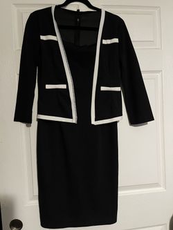 1 Piece White & black Blazer And  Black Dress 