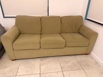 Tan Microfiber 3-Seat Sofa