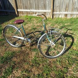 26 Inch Old School Bike 1960 New Seat And Tires 