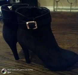Black suede booties