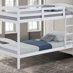 Brand New White Twin Size Bunk Bed w Mattresses