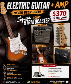 🎸 GUITAR + AMP SET 🎸 Squier Stratocaster