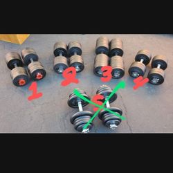$1 PER POUND ON ANY ADJUSTABLE CAST IRON DUMBBELLS. YES $1 PER POUND THIS WEEKEND.