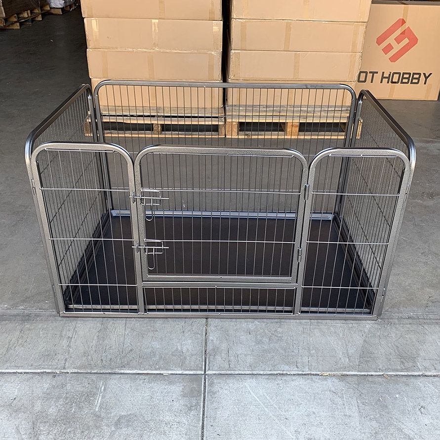 $80 (Brand New) Heavy-duty dog pet playpen with plastic tray indoor outdoor cage kennel 4-panel, 49x32x28” 