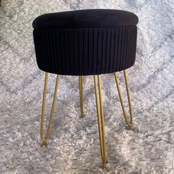 Velvet Vanity Stool Chair - Side Table