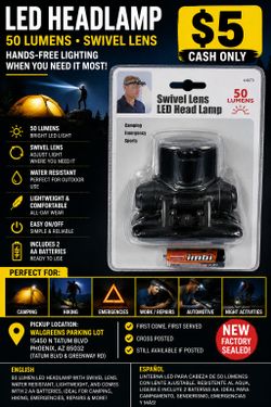 🔦 50 Lumen LED Headlamp with Swivel Lens – Factory Sealed – Camping, Emergency & Work Ligh