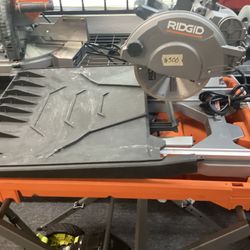 RIDGID Corded 8” Wet Tile Saw (Without Rolling Tray) $300