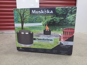Muskoka 19.5" Smokeless Wood Burning Fire Pit with Cover - Black Steel